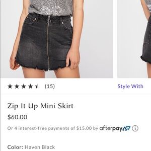 Black Denim Mini Skirt